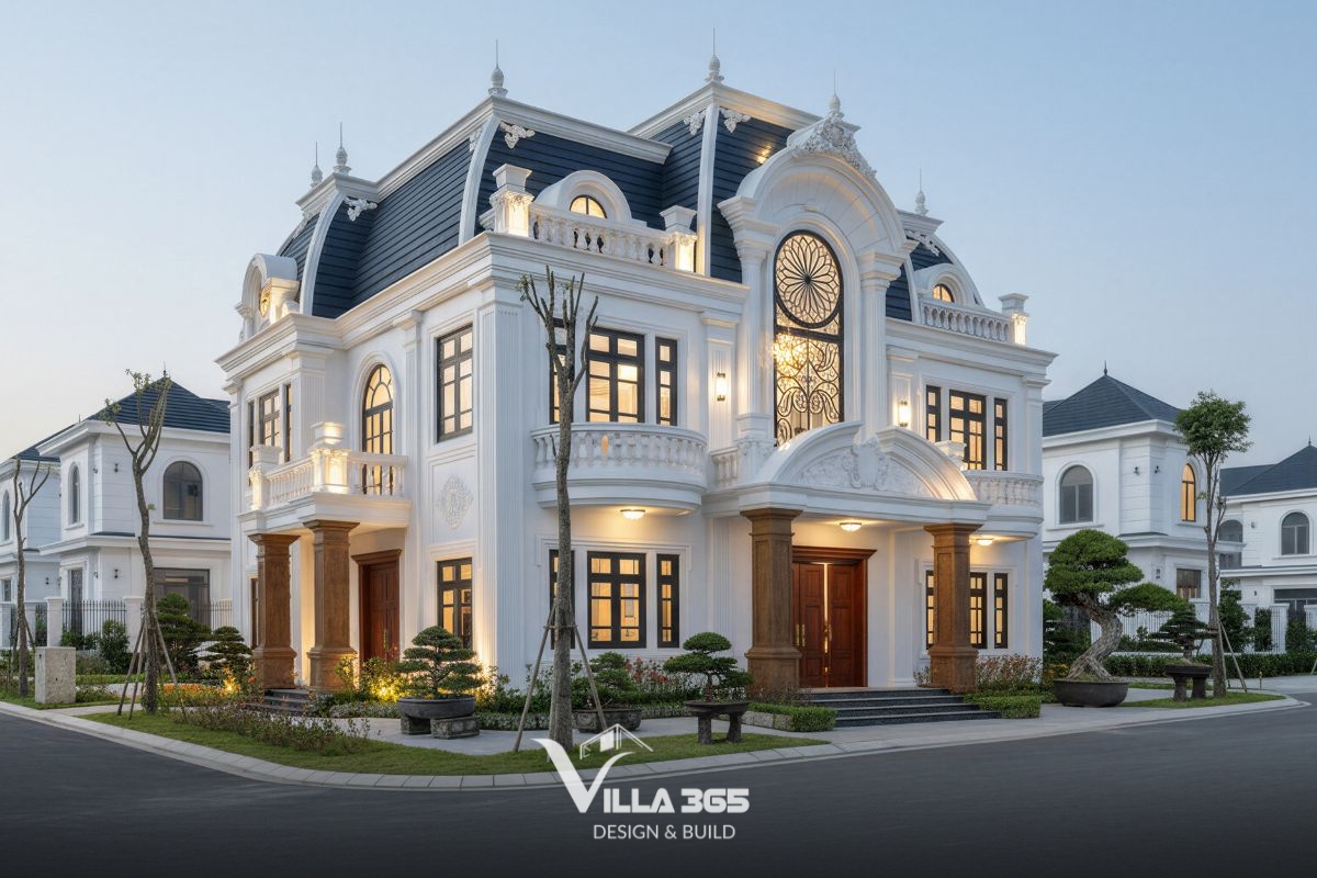 Bốn nguyên tắc “vàng” về bố cục, màu sắc, phong thủy và chiếu sáng quyết định một thiết kế biệt thự tân cổ điển 2 mặt tiền thực sự đẳng cấp