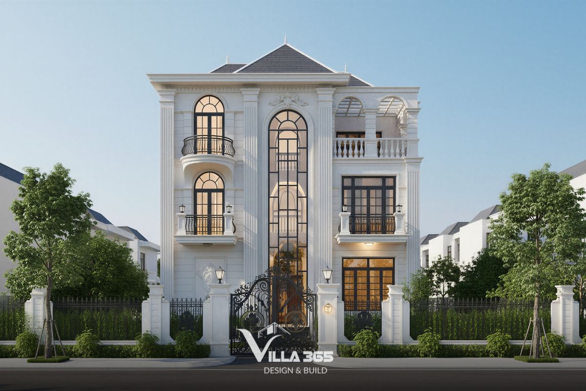 Tân cổ điển mang lại vẻ đẹp sang trọng và bề thế, vì vậy nhiều gia chủ lựa chọn phong cách này khi thiết kế xây dựng biệt thự quận Bình Tân