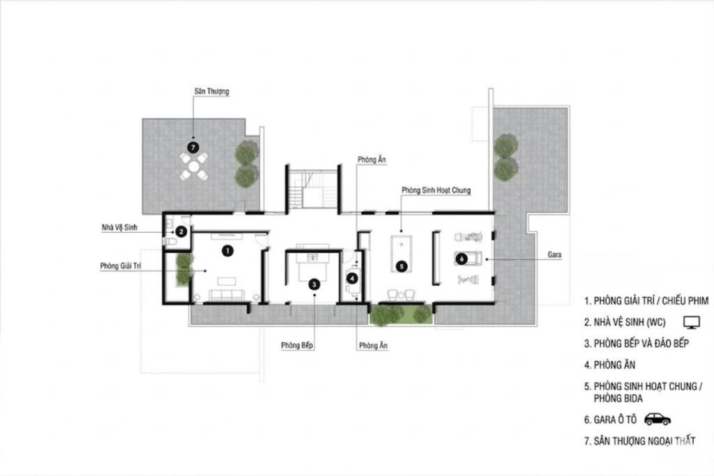 Từ phòng thờ trang nghiêm đến vườn sân thượng xanh mát, tầng 3 là không gian linh hoạt nhất trong toàn bộ mặt bằng biệt thự 3 tầng, sẵn sàng đáp ứng mọi nhu cầu của gia chủ.