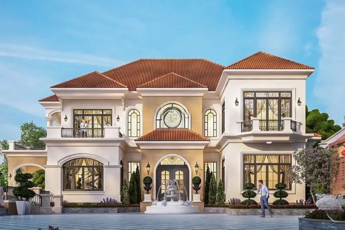99+ Mẫu biệt thự 2 tầng mái nhật đẹp sang trọng kèm bản vẽ & báo giá 16 Biệt thự 2 tầng mái Nhật phong cách Địa Trung Hải mang vẻ phóng khoáng đặc trưng (Ảnh: Sưu tầm)