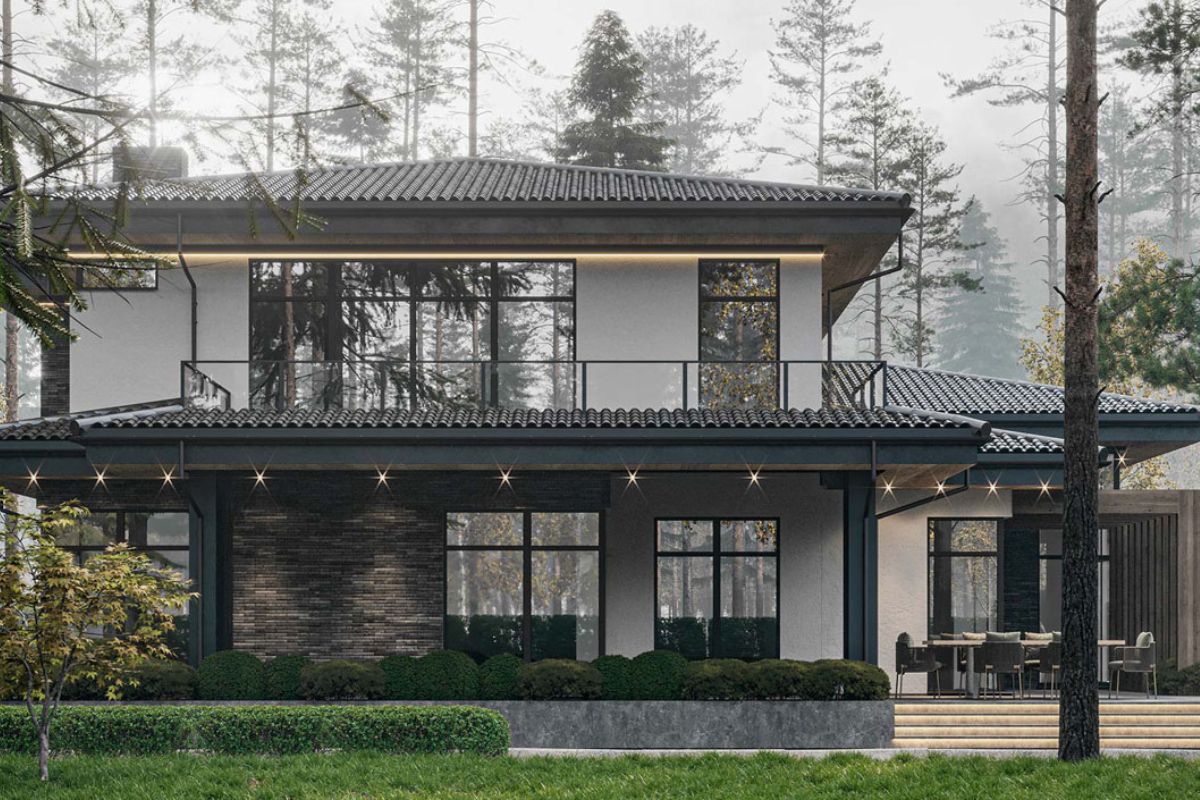 99+ Mẫu biệt thự 2 tầng mái nhật đẹp sang trọng kèm bản vẽ & báo giá 37 Biệt thự được thiết kế gần gũi thiên nhiên xanh mát (Ảnh: Sưu tầm)