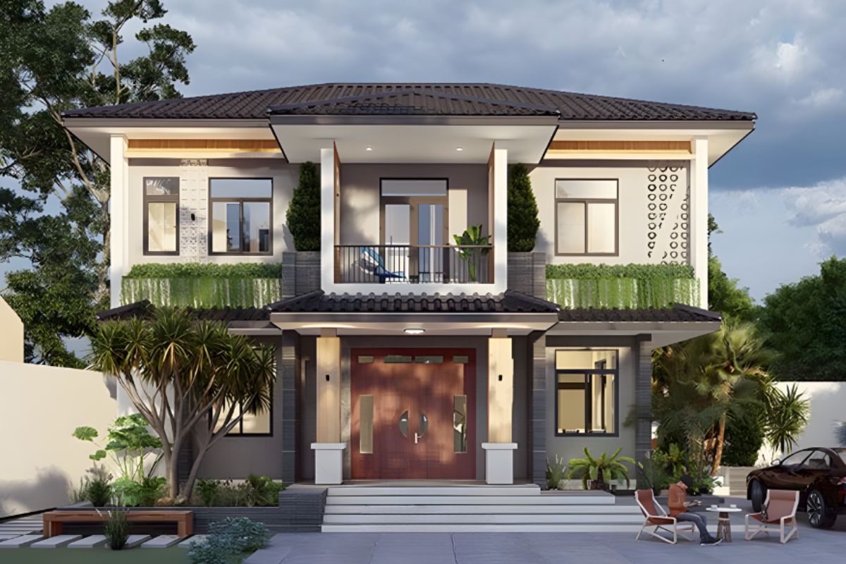 99+ Mẫu biệt thự 2 tầng mái nhật đẹp sang trọng kèm bản vẽ & báo giá 57 Thiết kế đồng bộ giúp mẫu biệt thự 2 tầng mái Nhật đẹp hoàn chỉnh (Ảnh: Sưu tầm)