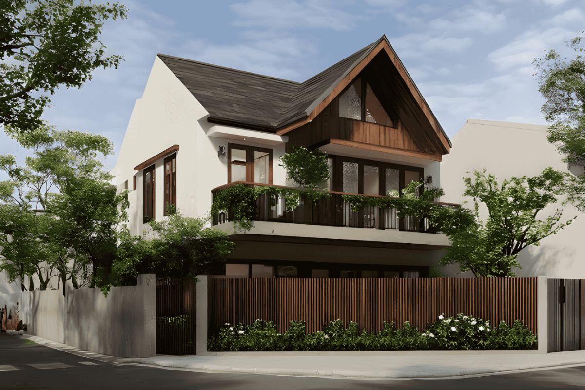 Top mẫu biệt thự 2 tầng mái Thái hiện đại đẹp nhất 2026 11 Biệt thự 2 tầng mái thái hiện đại là lựa chọn lý tưởng cho không gian sống hiện đại và bền vững (Ảnh: Sưu tầm)