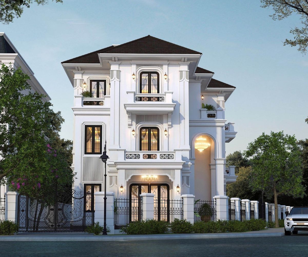 Mẫu biệt thự 3 tầng Indochine đẹp đẳng cấp nhất 2026 kèm bản vẽ 8 Mẫu biệt thự Indochine 2 mặt tiền nổi bật ở mọi góc nhìn (Ảnh: Sưu tầm)