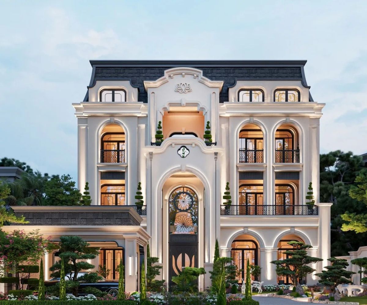 Mẫu biệt thự 3 tầng Indochine đẹp đẳng cấp nhất 2026 kèm bản vẽ 14 Cảnh quan sân vườn hoàn thiện vẻ đẹp của nhà Indochine đẹp (Ảnh: Sưu tầm)