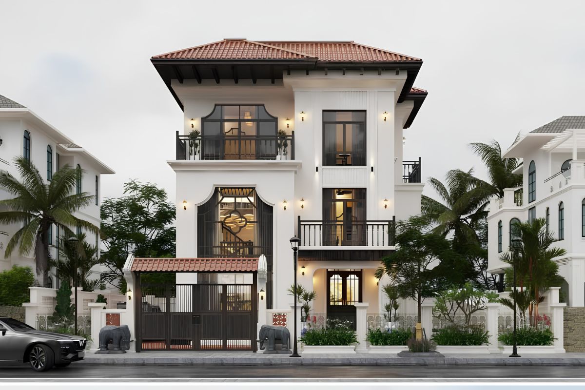 Mẫu biệt thự 3 tầng Indochine đẹp đẳng cấp nhất 2026 kèm bản vẽ 23 Thiết kế biệt thự Indochine có giá linh hoạt theo mức độ cá nhân hóa và phong cách (Ảnh: Sưu tầm)