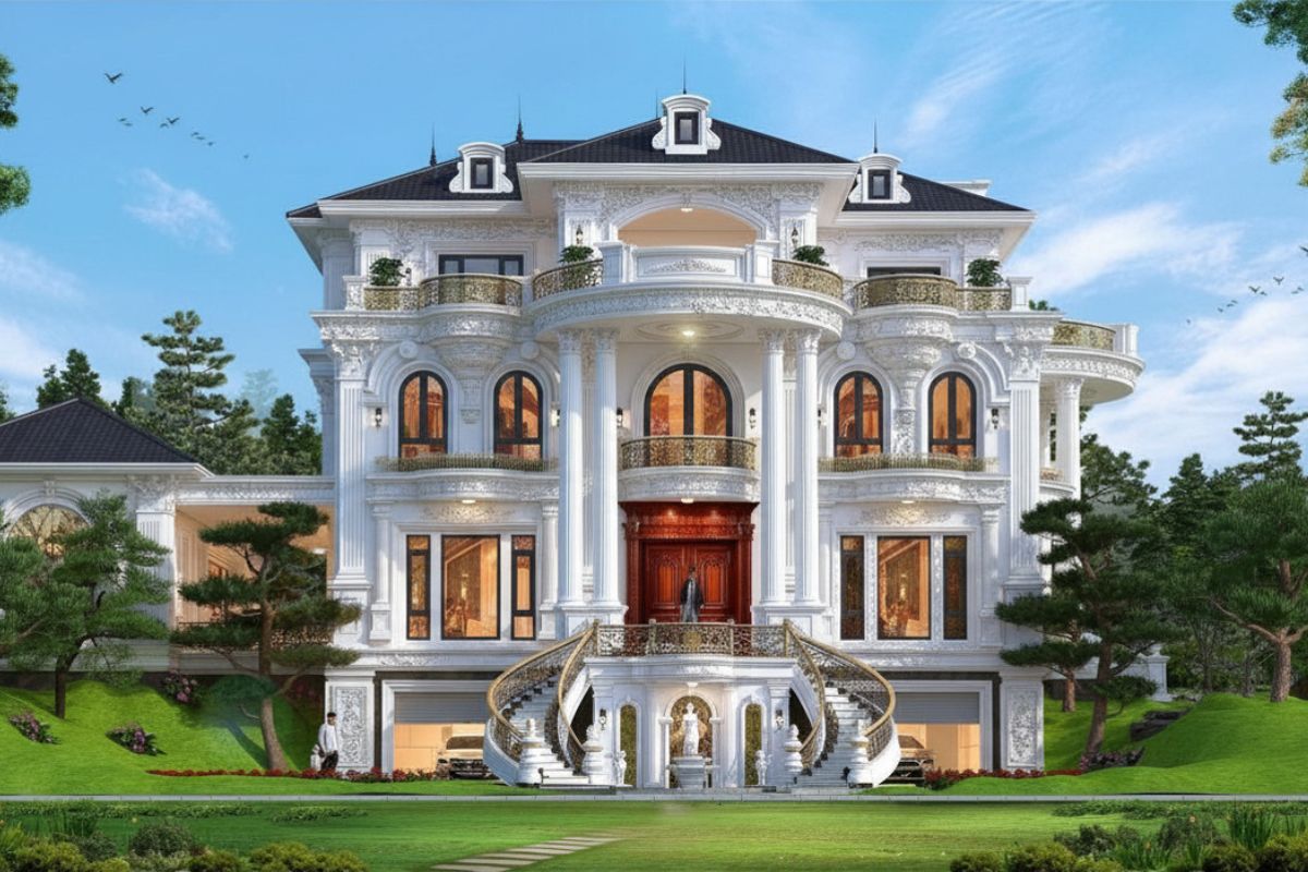 30+ Mẫu biệt thự 4 tầng cổ điển đẳng cấp kèm chi phí xây dựng thực tế 2026 23 Xu hướng sống xanh đang khiến biệt thự sân vườn ngày càng được ưa chuộng (Ảnh: Sưu tầm)