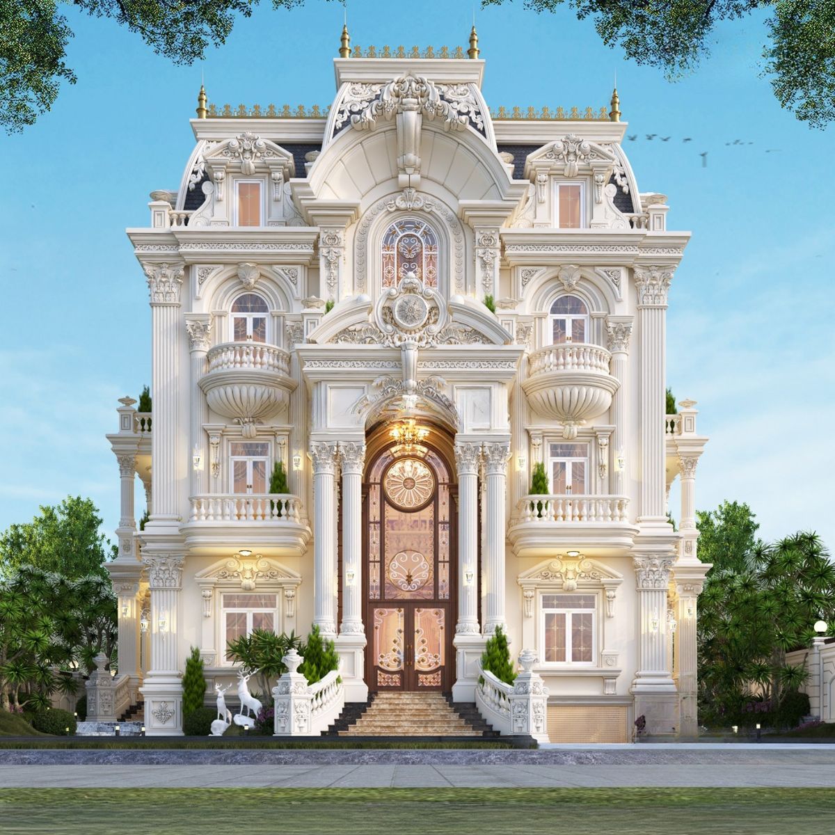 10+ Mẫu biệt thự cổ điển mái Mansard đẹp & bản vẽ công năng 2026 1 Mẫu biệt thự cổ điển mái Mansard – biểu tượng kiến trúc Pháp cổ mang vẻ đẹp vương giả, kết hợp hoàn hảo giữa thẩm mỹ đỉnh cao và công năng hiện đại (Ảnh: Sưu tầm)