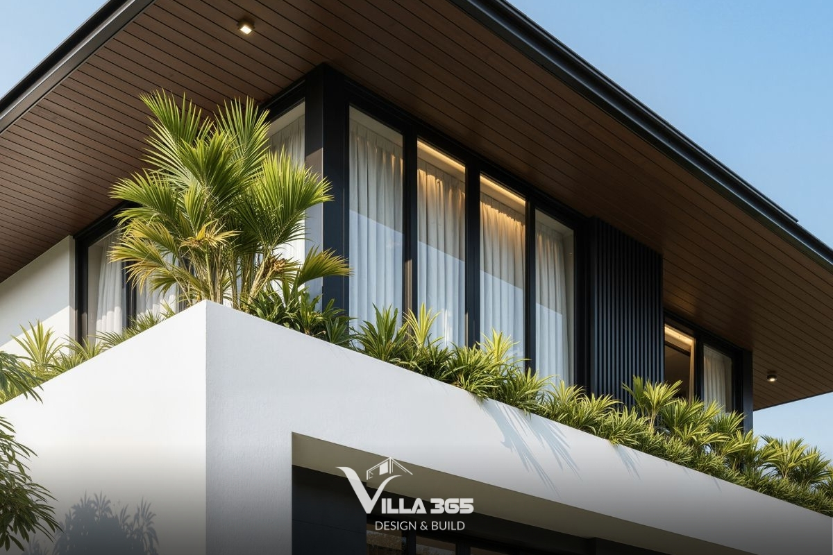 Bonded Villa - Biệt thự 3 tầng có vườn trên mái, tận dụng yếu tố tự nhiên để giảm năng lượng vận hành 4 Mái đua sâu đóng vai trò lớp chắn bức xạ, kiểm soát vi khí hậu cho toàn bộ công trình