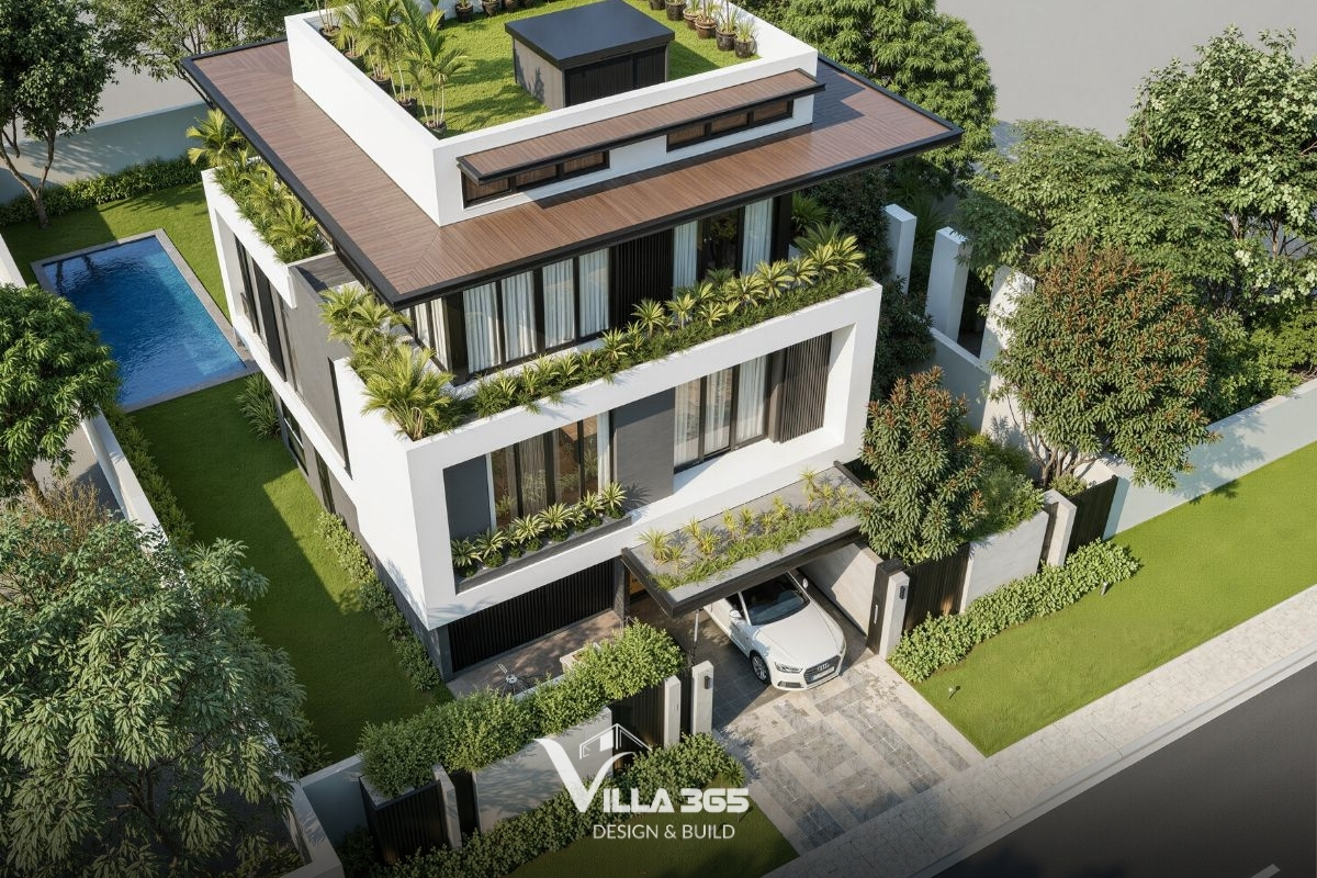Bonded Villa - Biệt thự 3 tầng có vườn trên mái, tận dụng yếu tố tự nhiên để giảm năng lượng vận hành 5 Vườn trên mái hoạt động như lớp cách nhiệt sinh thái, giảm hấp thụ nhiệt cho tầng dưới