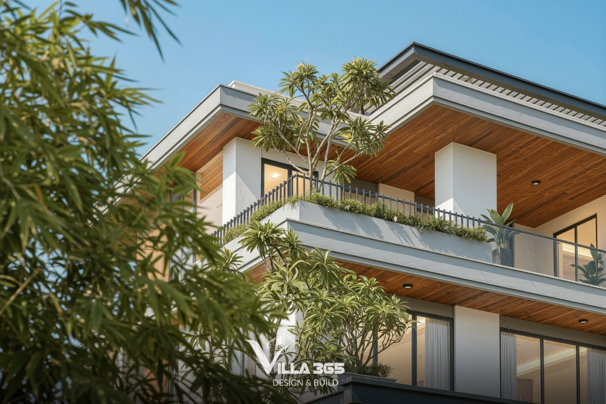 Plateau Villa - Biệt thự nghỉ dưỡng trên cao nguyên để gia chủ “chạy trốn” đô thị, tìm về bình yên 4 Cây xanh được tích hợp theo phương đứng giúp cải thiện vi khí hậu và nâng cao chất lượng sống