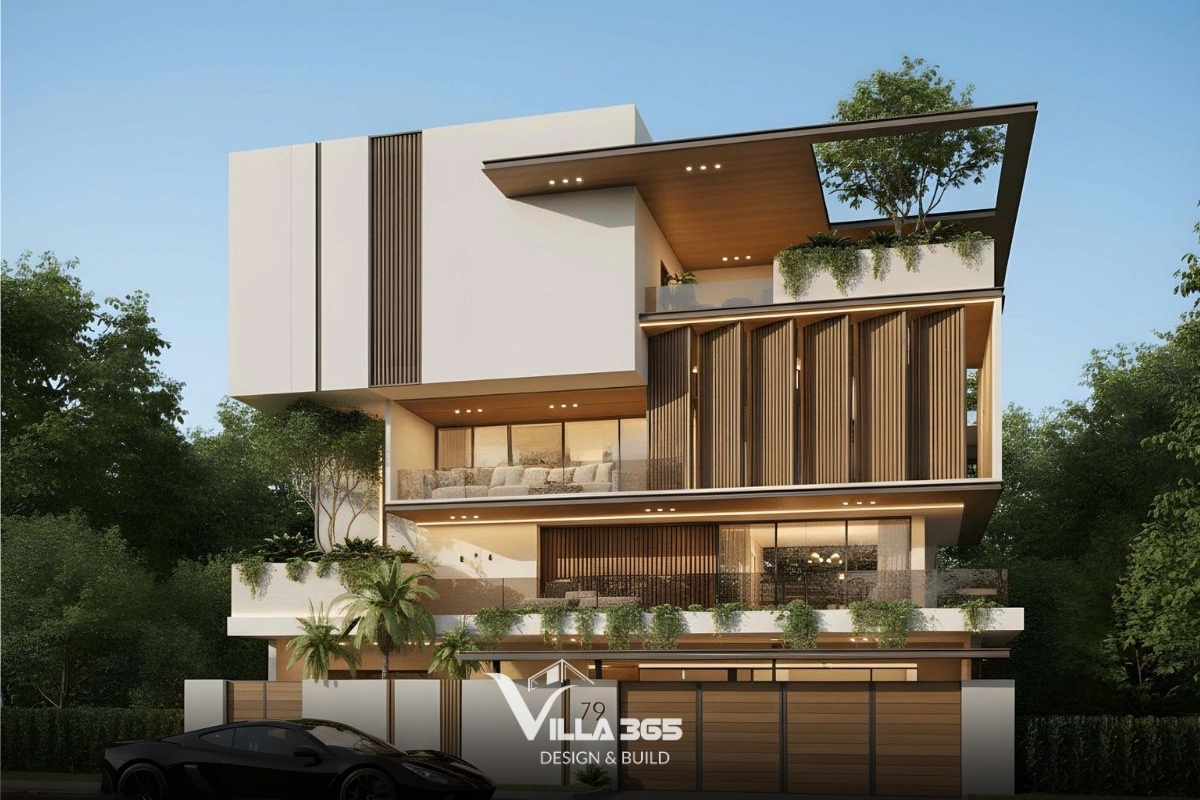 Nest Villa - Biệt thự “đóng ngoài – mở trong” dành cho gia chủ hướng nội 5 Hệ cây xanh đa tầng hoạt động như lớp màng sinh học giảm nhiệt và lọc bụi cho công trình