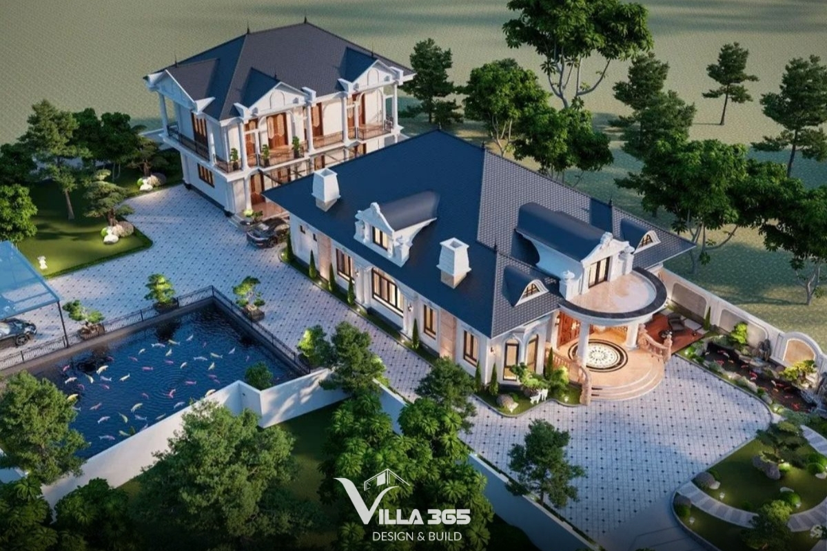 35+ Mẫu biệt thự nhà vườn 2 tầng đẹp & được ưa chuộng 2026 27 Nhà vườn sở hữu phân khu tiện ích ngoài trời khoa học, tiện nghi