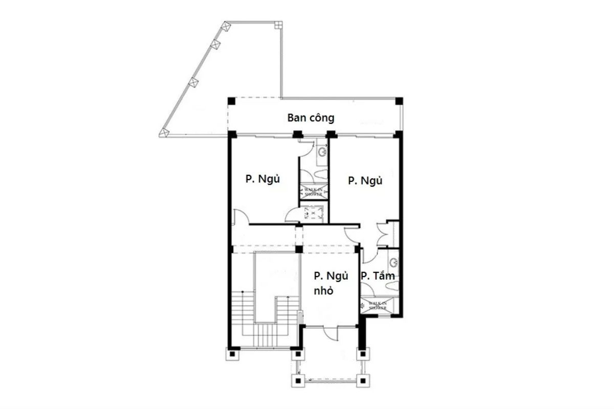 Tầng 2 đảm bảo riêng tư và tiện nghi cho thiết kế biệt thự 1 tỷ (Ảnh: Sưu tầm)