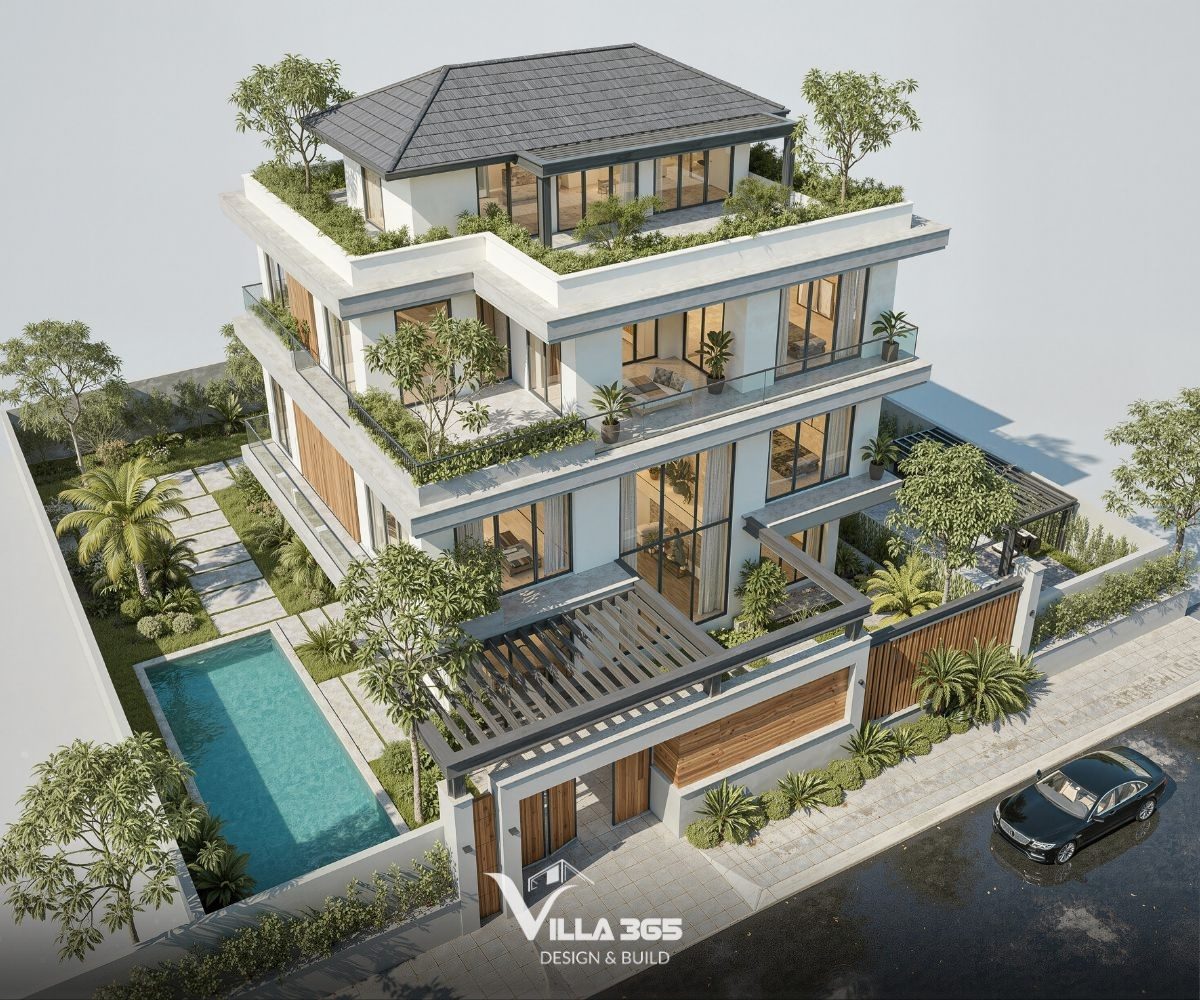 Yếu tố an toàn luôn là ưu tiên hàng đầu trong mọi biệt thự hiện đại có hồ bơi hiện đại