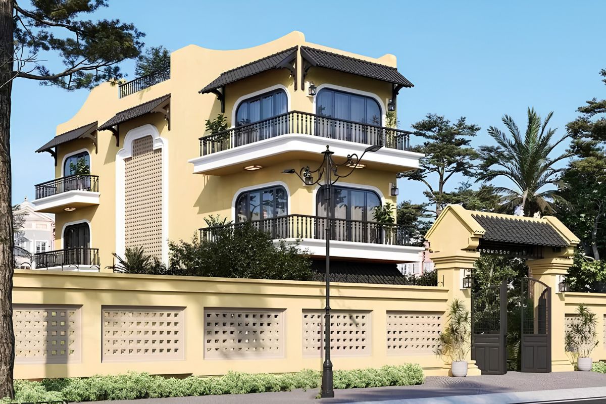30+ Mẫu biệt thự Indochine đẹp nhất 2026 (kèm mặt bằng & chi phí thực tế) 3 Không gian sống của biệt thự Đông Dương mang lại sự thư thái và đẳng cấp (Ảnh: Sưu tầm)