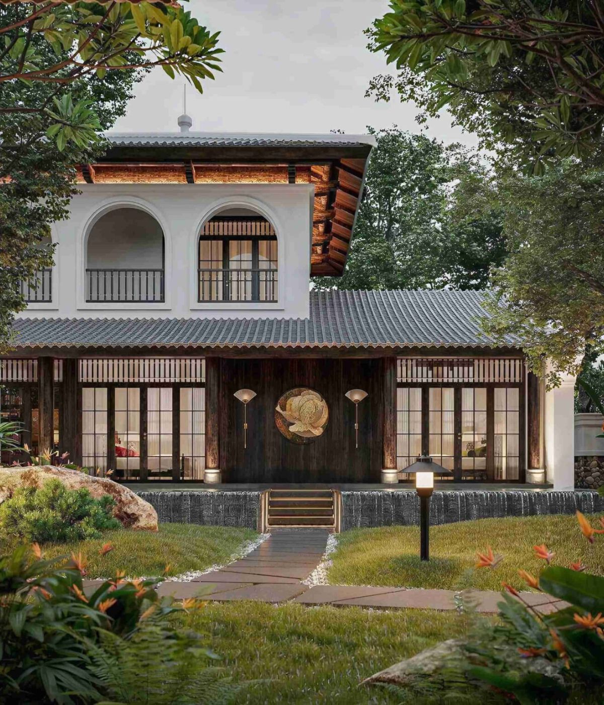 30+ Mẫu biệt thự Indochine đẹp nhất 2026 (kèm mặt bằng & chi phí thực tế) 20 Cây xanh giúp điều hòa vi khí hậu hiệu quả (Ảnh: Sưu tầm)
