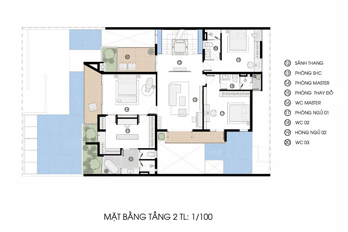 30+ Mẫu biệt thự Indochine đẹp nhất 2026 (kèm mặt bằng & chi phí thực tế) 32 Nguyên tắc trong thiết kế biệt thự Indochine là ưu tiên thông gió tự nhiên (Ảnh: Sưu tầm)
