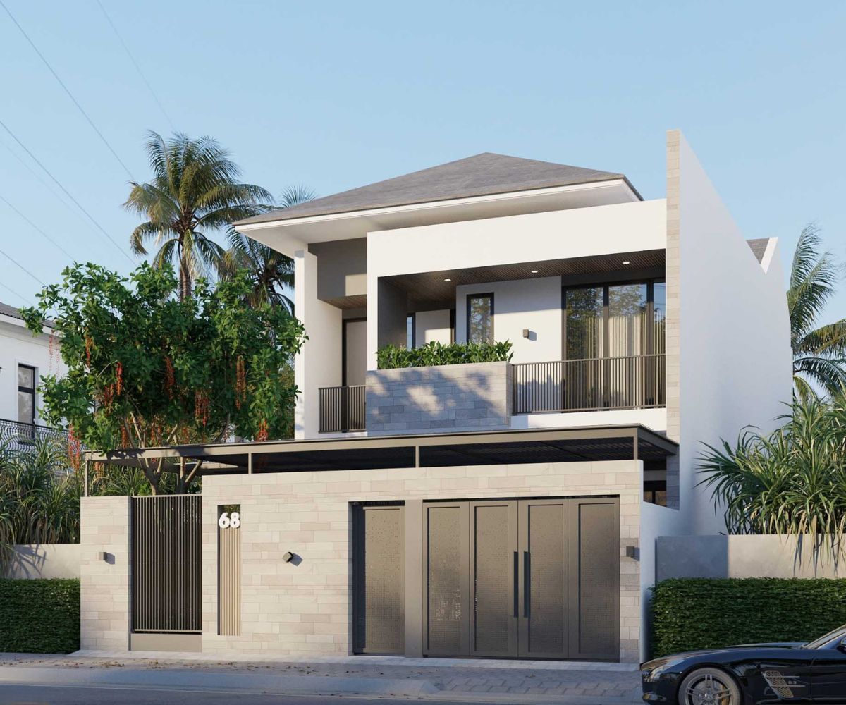 Biệt thự 2 tầng hiện đại ưu tiên không gian mở và trải nghiệm sống tiện nghi cho gia đình trẻ (Ảnh: Sưu tầm)