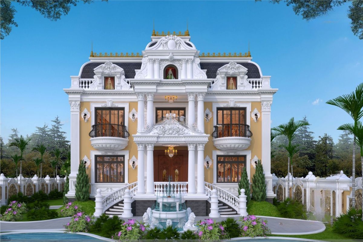 99+ Mẫu biệt thự 2 tầng mái Mansard đẹp đẳng cấp & báo giá chi tiết 2026 2 Hiểu rõ cấu trúc thiết kế biệt thự mái Mansard 2 tầng để tối ưu không gian, tăng hiệu quả cách nhiệt và nâng cao giá trị thẩm mỹ công trình (Ảnh: Sưu tầm)