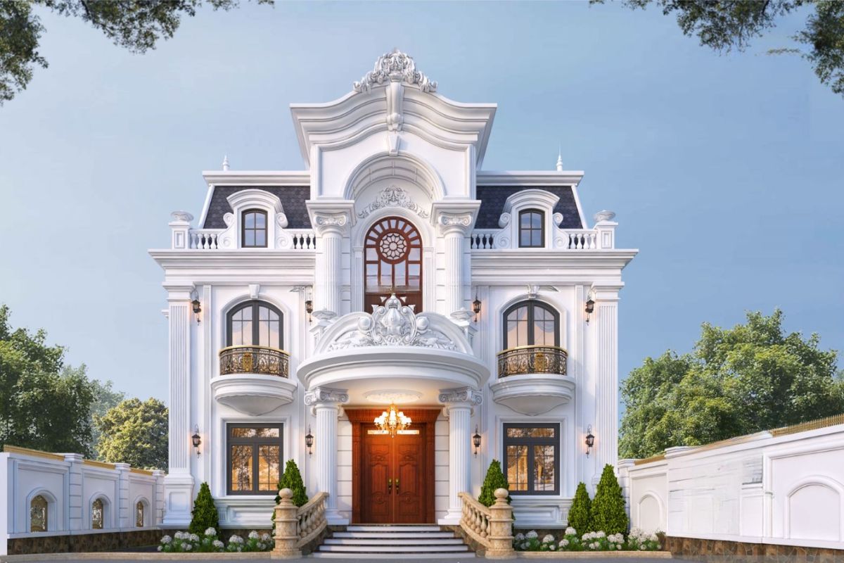 99+ Mẫu biệt thự 2 tầng mái Mansard đẹp đẳng cấp & báo giá chi tiết 2026 8 Thiết kế chiều sâu thông minh giúp thiết kế biệt thự mái Mansard 2 tầng (328m2 - Quận 12 - CĐT: Bác Nhã) tối ưu diện tích và đảm bảo thông thoáng (Ảnh: Sưu tầm)