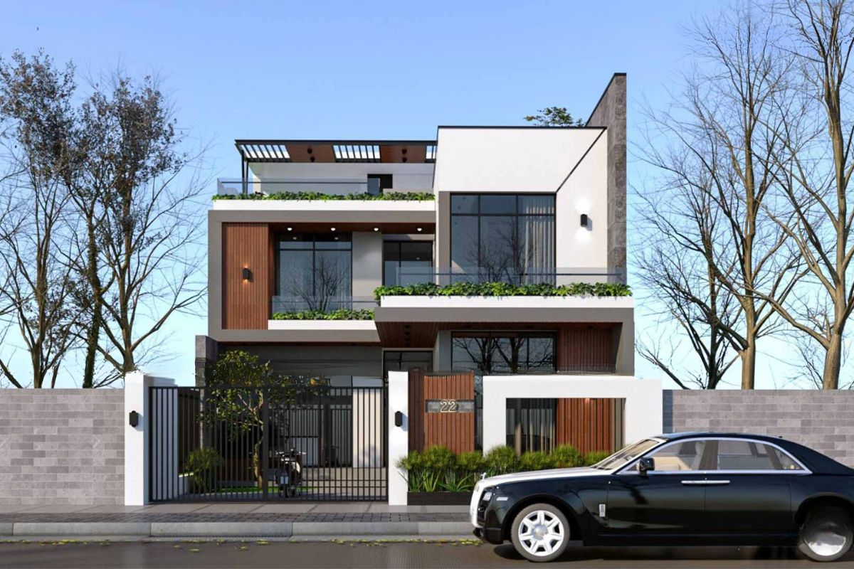 Biệt thự 200m2 phong cách tối giản giản lược chi tiết thừa, tôn vinh chất cảm vật liệu tinh tế (Ảnh: Sưu tầm)