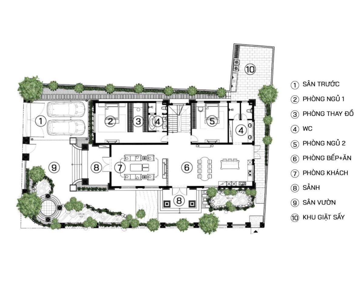 Mặt bằng công năng biệt thự 200m2 tân cổ điển được bố trí công năng hợp lý, đem lại chất lượng sống xứng tầm (Ảnh: Sưu tầm)