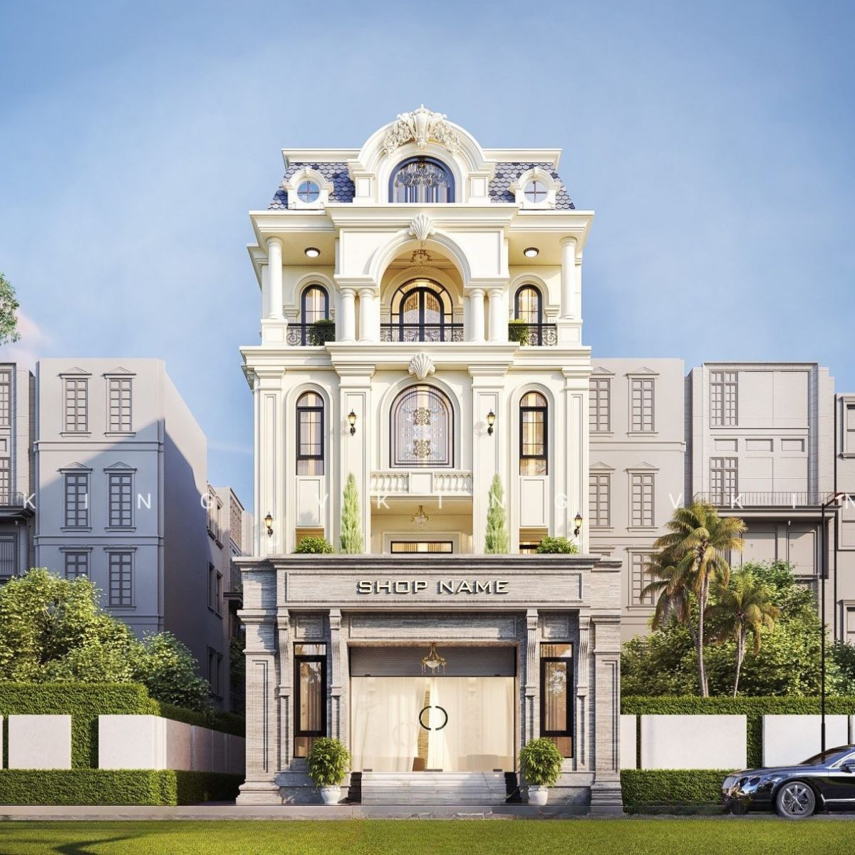 Mẫu biệt thự 200m2 sang trọng phong cách Châu Âu luôn là biểu tượng của sự tinh tế và đẳng cấp bền vững (Ảnh: Sưu tầm)