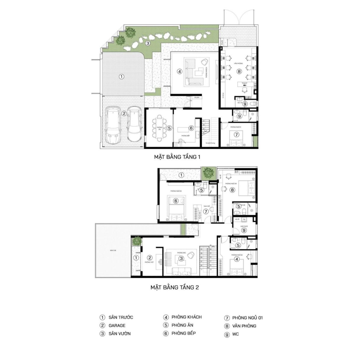 Bản vẽ biệt thự 200m2 có gara tối ưu công năng và thẩm mỹ