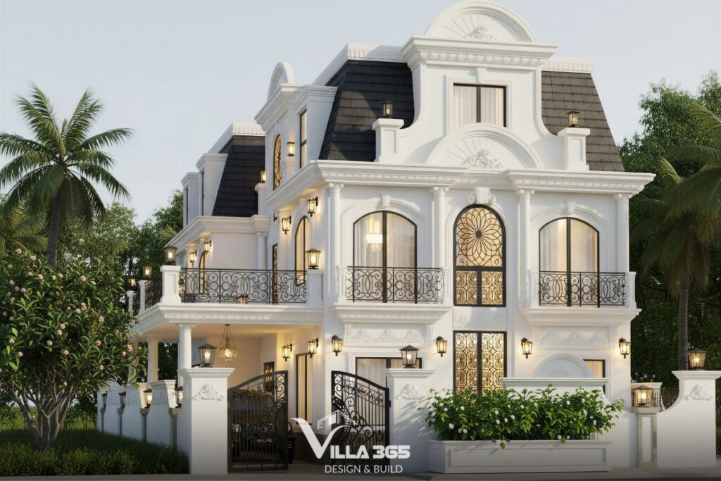 Mẫu biệt thự mái Mansard đẳng cấp