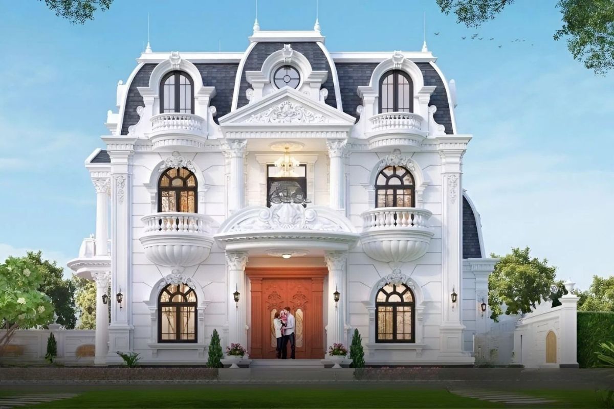 Những đường phào chỉ tinh tế giúp biệt thự tân cổ điển cao cấp giữ được vẻ sang trọng mà không quá cầu kỳ (Ảnh: Sưu tầm)