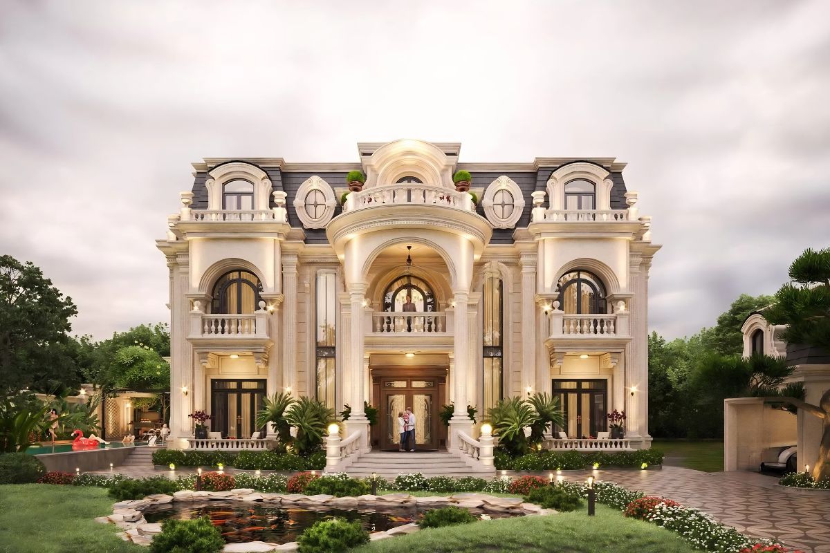 Sự kết hợp giữa vật liệu tự nhiên và sân vườn xanh giúp công trình trở thành không gian nghỉ dưỡng lý tưởng (Ảnh: Sưu tầm)