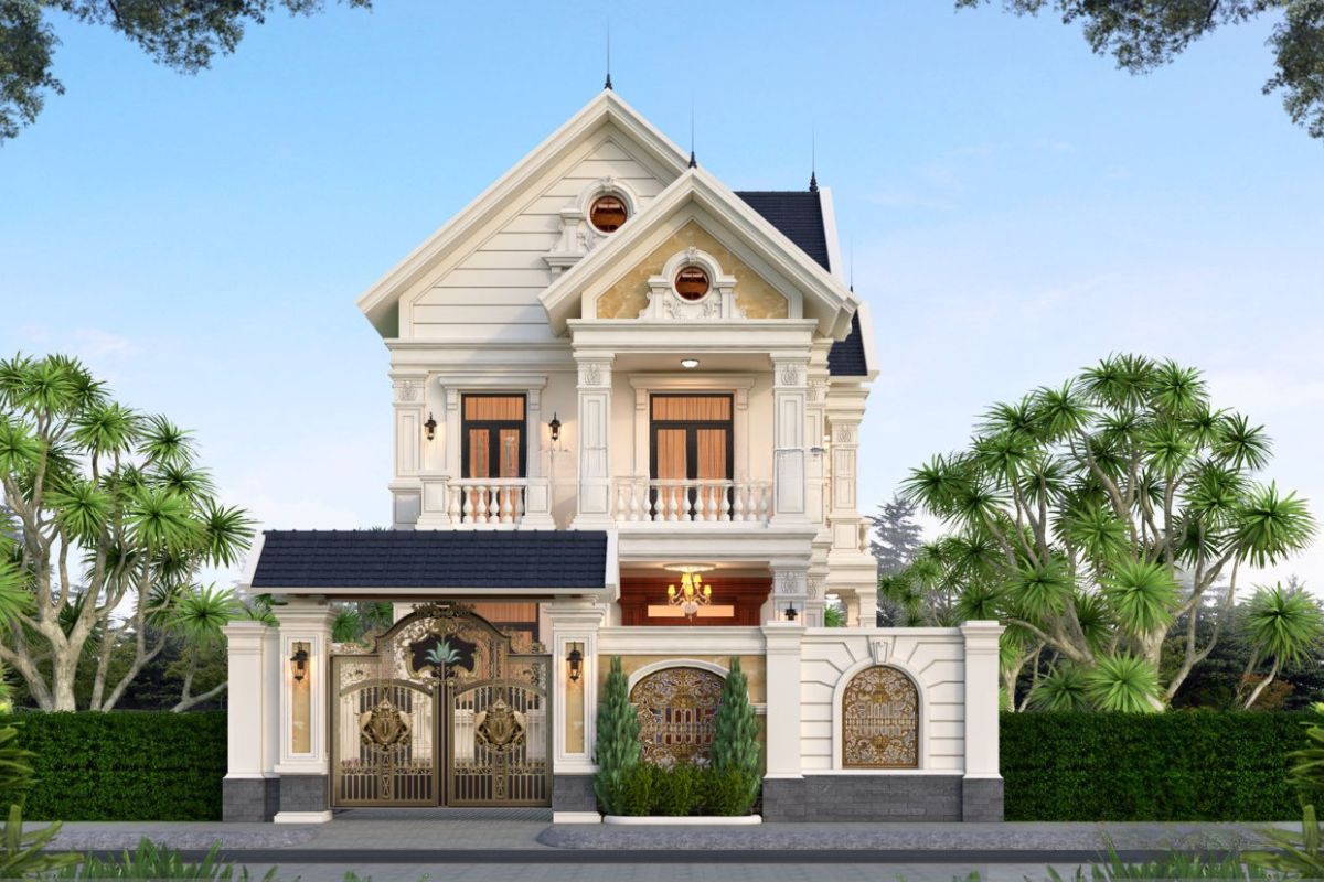 Kiến trúc tân cổ điển kết hợp mái Thái tạo nên tổng thể quý phái và thanh lịch (Ảnh: Sưu tầm)