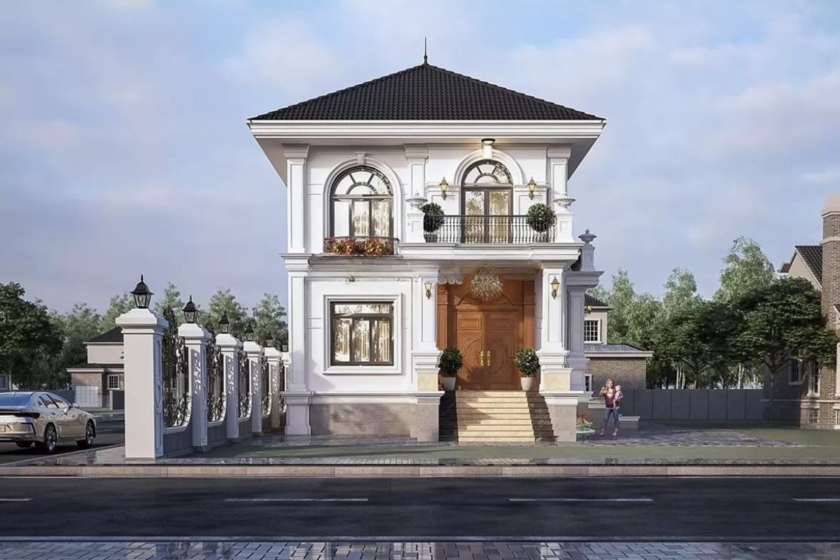 Mái Nhật mang đến vẻ đẹp nhẹ nhàng, thanh lịch cho các công trình biệt thự 2 tầng sang trọng (Ảnh: Sưu tầm)