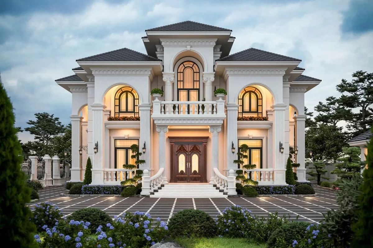 Thiết kế tầng hầm giúp tối ưu diện tích sử dụng cho biệt thự 2 tầng tân cổ điển hiện đại (Ảnh: Sưu tầm)