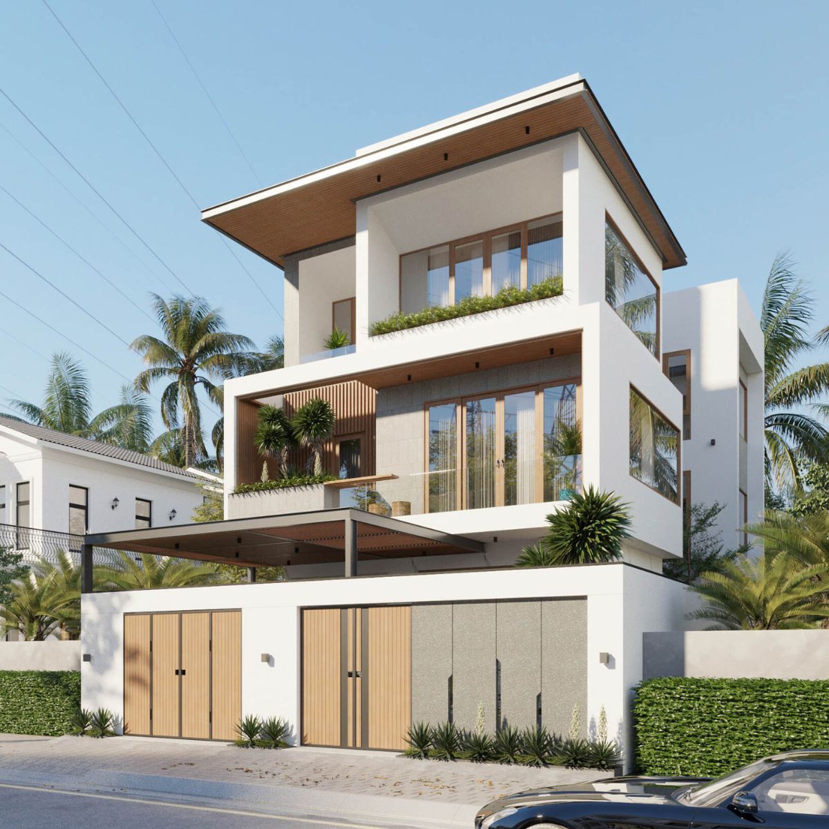 Mẫu biệt thự 250m2 đẹp đẳng cấp, tối ưu công năng & báo giá 2026 3 Thiết kế tối giản, ánh sáng tự nhiên tràn ngập trong thiết kế biệt thự 250m2 phong cách hiện đại (Ảnh: Sưu tầm)