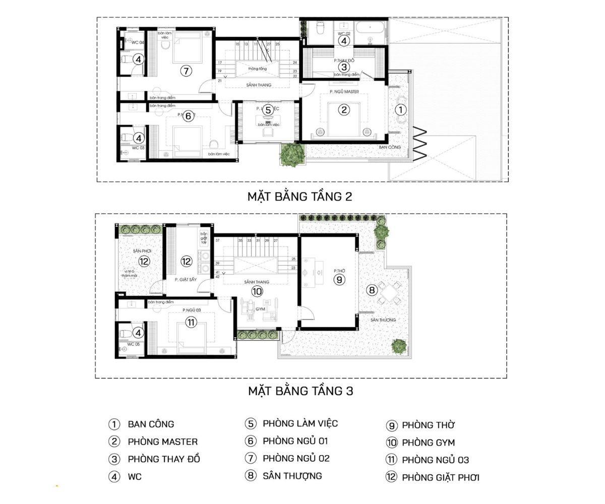 Mẫu biệt thự 250m2 đẹp đẳng cấp, tối ưu công năng & báo giá 2026 18 Các khu vực công năng được bố trí hợp lý, khoa học (Ảnh: Sưu tầm)