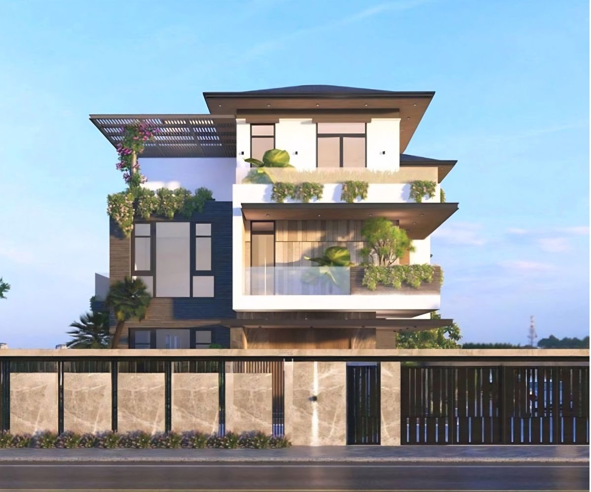 Mẫu biệt thự 250m2 đẹp đẳng cấp, tối ưu công năng & báo giá 2026 20 Tăng tiện ích sống với biệt thự 250m2 có gara hiện đại (Ảnh: Sưu tầm)