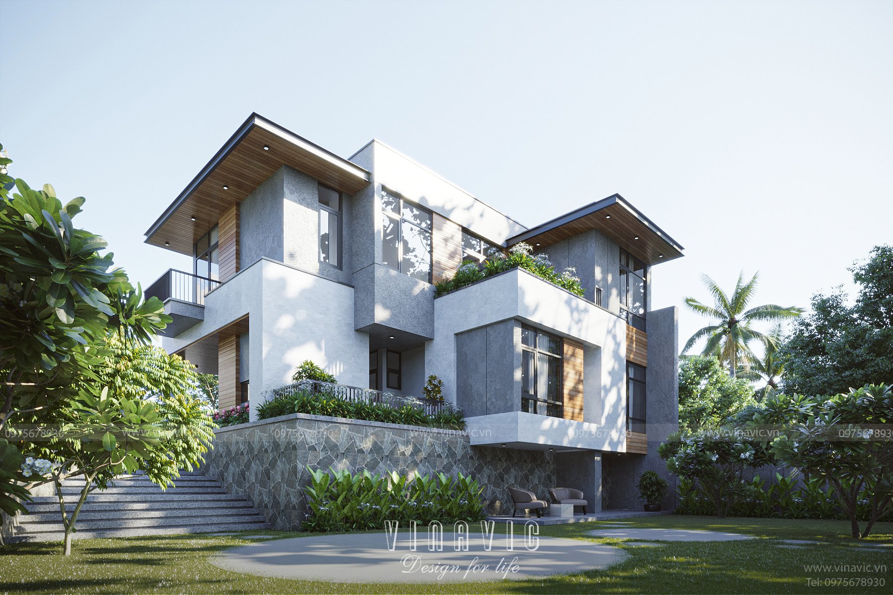 Mẫu biệt thự nhà vườn 2 tầng 4 phòng ngủ ưu tiên không gian mở, kết nối giữa khu vực sinh hoạt và sân vườn, phù hợp với gia đình nhiều thế hệ. ( Ảnh: Sưu tầm )