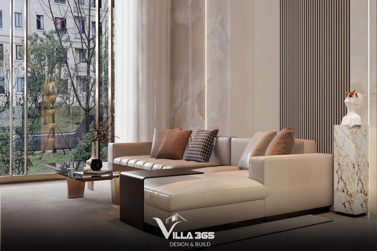 D’s Villa - Thiết kế nội thất với cảm hứng từ nếp nhà xưa 6 Hệ cửa kính lớn đóng vai trò như một lớp đệm không gian, kết nối nội thất với cảnh quan bên ngoài