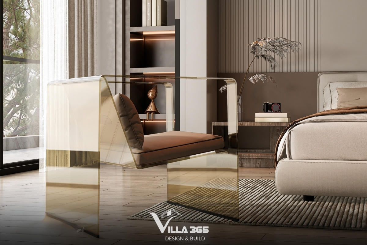 D’s Villa - Thiết kế nội thất với cảm hứng từ nếp nhà xưa 12 Chiếc ghế có diện mạo độc đáo được làm từ acrylic (nhựa giả kính) cao cấp với tông màu trà trong suốt