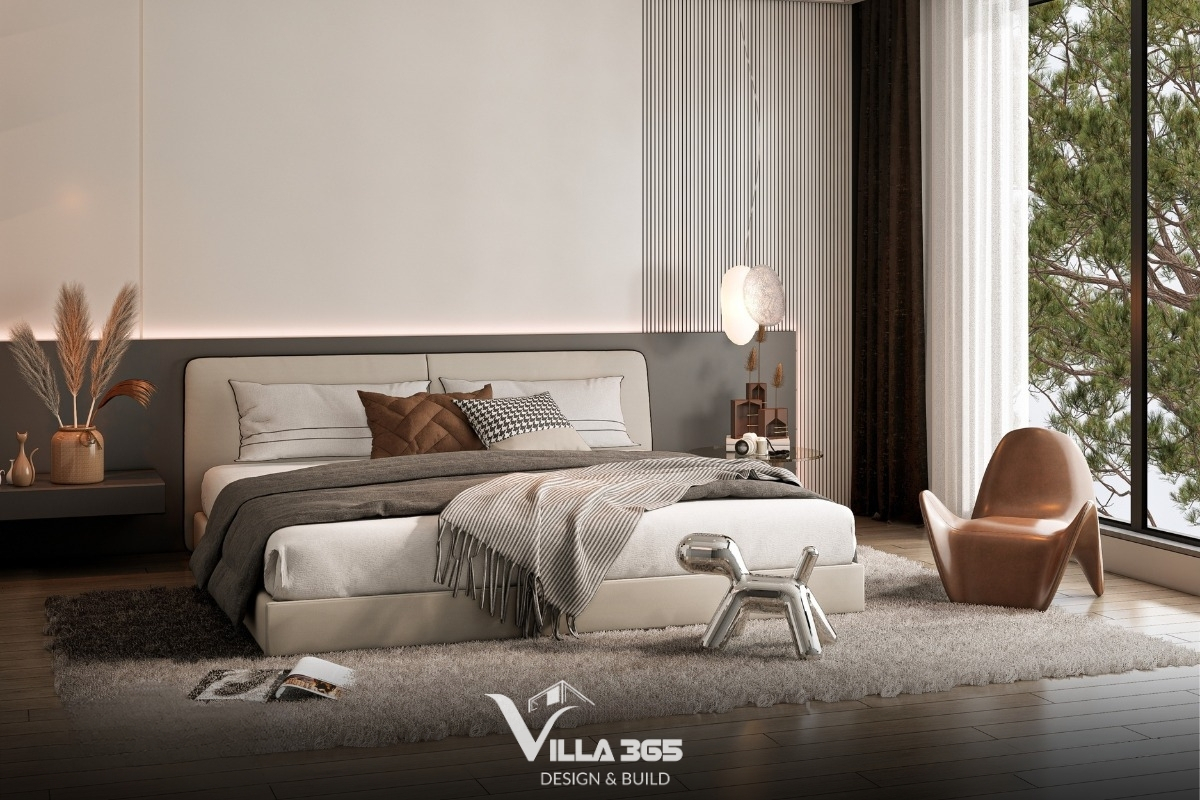 D’s Villa - Thiết kế nội thất với cảm hứng từ nếp nhà xưa 11 Sự kết hợp vật liệu mềm – cứng tạo nên trạng thái cân bằng giữa tiện nghi hiện đại và cảm giác ấm áp
