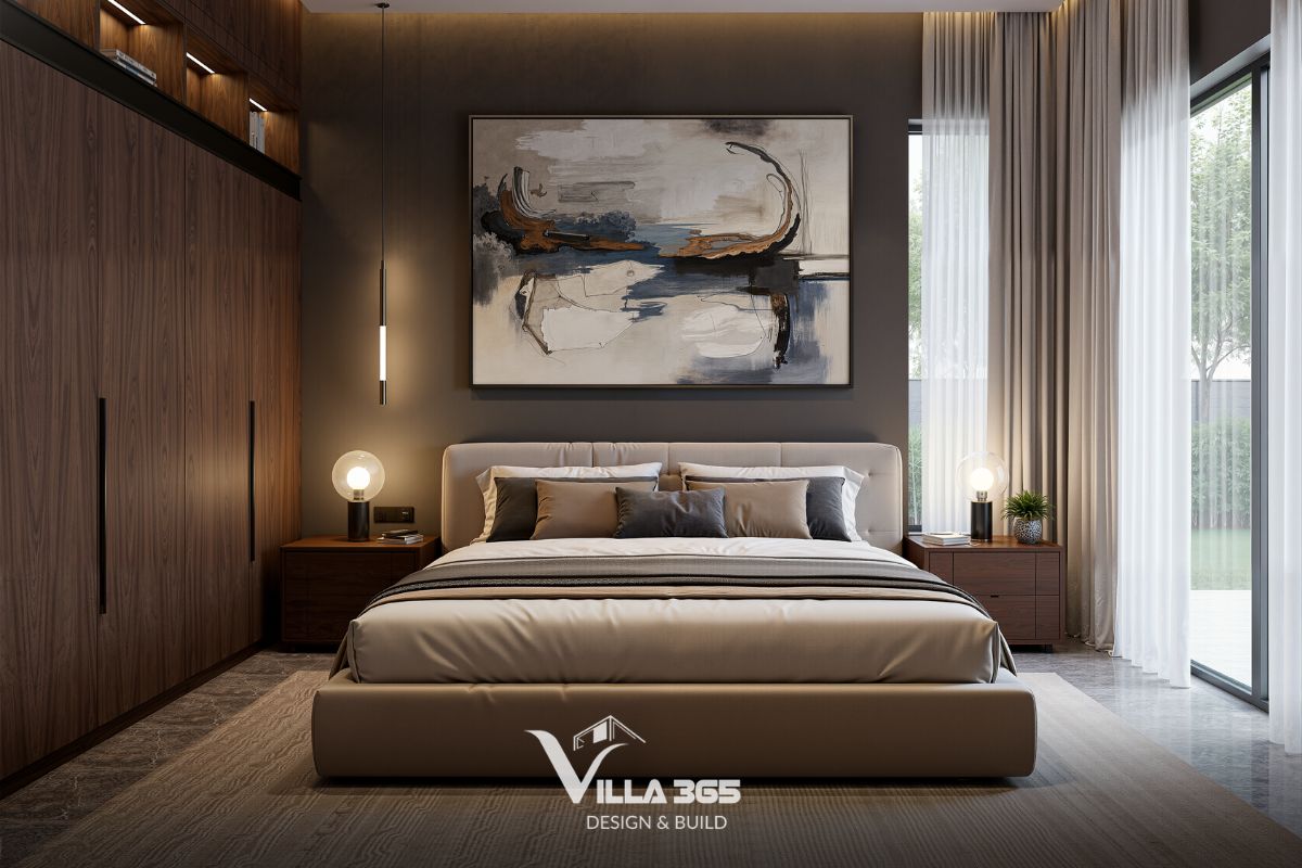 Thiết kế nội thất Breeze Villa – Tối ưu trải nghiệm sống cho gia chủ làm việc tại nhà 12 Bức tranh treo tường với nét cọ mềm mại, mang lại cảm giác bình yên, thư thái