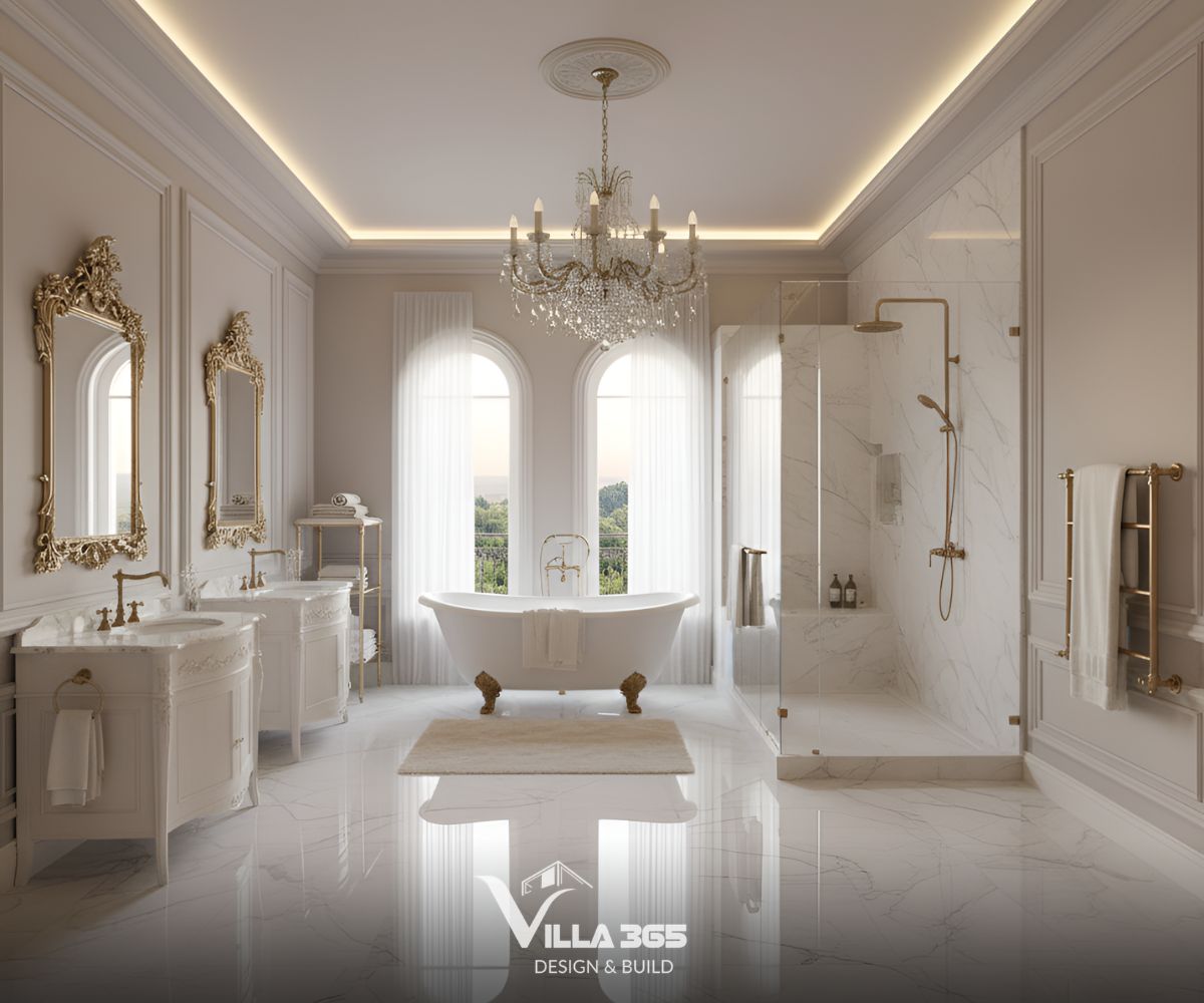 Thiết kế nội thất Villa Héritage - Không gian sống mang vẻ đẹp kinh điển và sức hấp dẫn trường tồn 10 Hai ô cửa sổ vòm cao sát đất với rèm voan mỏng giúp đón ánh sáng tự nhiên một cách nhẹ nhàng, đồng thời mở ra tầm nhìn thoáng đãng ra bên ngoài