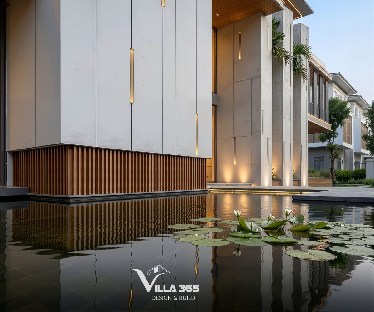 Oasis Villa - Nơi khởi sinh nhịp sống mới cho gia đình trẻ 7 Một góc hồ có trồng các khóm hoa súng, mang hơi thở truyền thống vào không gian đương đại