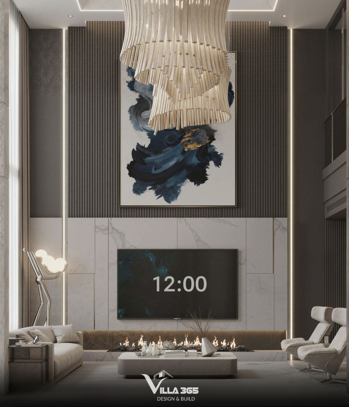 Thiết kế nội thất Solaris Villa – Khoảng dừng ấm áp giữa đời sống hiện đại 2 Gỗ và đá được sử dụng chủ đạo, gợi nhắc đến sự vững chãi và vẻ đẹp vượt thời gian