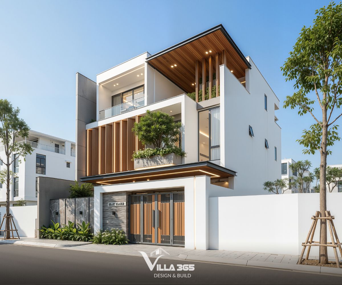 Yên Villa – Biệt thự 3 tầng xử lý nắng Tây Bắc bằng hệ lam 45 độ và vườn nhiệt đới 2 Giải pháp lam đứng cho phép thông gió tự nhiên xuyên suốt công trình