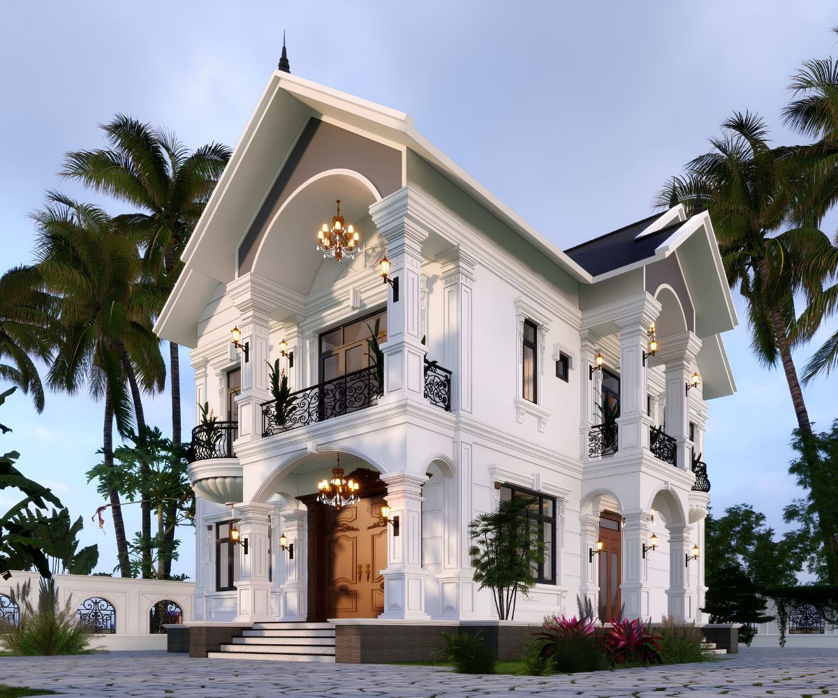 Biệt thự mái Thái hiện đại sở hữu khả năng thoát nước nhanh, giảm hấp thụ nhiệt và tạo diện mạo sang trọng (Ảnh: Sưu tầm)