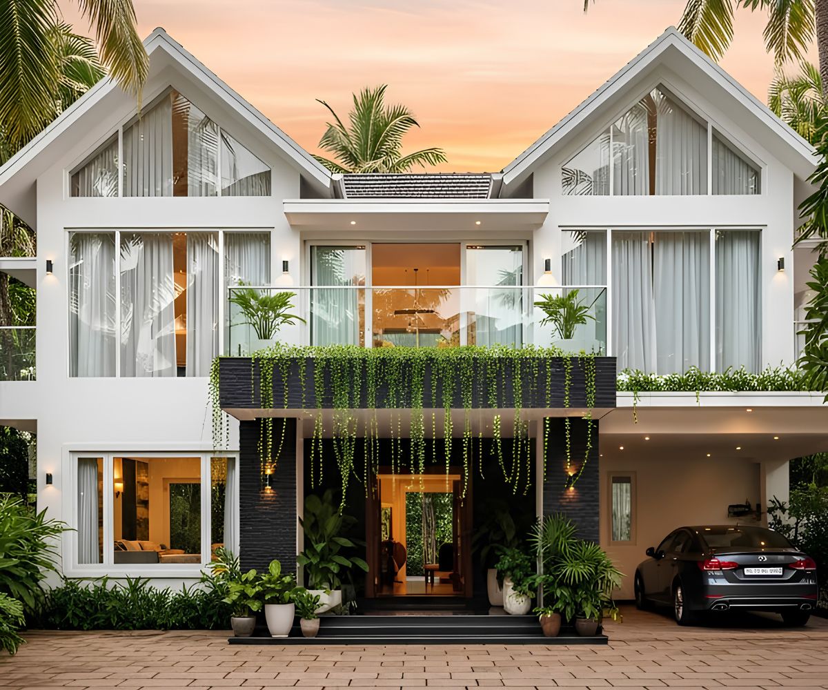 Đây là một trong những mẫu biệt thự 1 trệt 1 lầu mái thái đẹp được nhiều gia đình trẻ lựa chọn nhờ tính thẩm mỹ và chi phí đầu tư hợp lý (Ảnh: Sưu tầm)