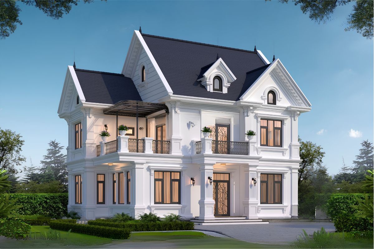 Mái Thái nhiều lớp giúp tăng chiều cao thị giác, đồng thời làm nổi bật sự cân đối của tổng thể kiến trúc (Ảnh: Sưu tầm)